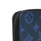 LOUIS VUITTON Long Wallet Purse M80423 Shadow leather (monogram embossing) Navy Monogram shadow Zippy Wallet Vertical