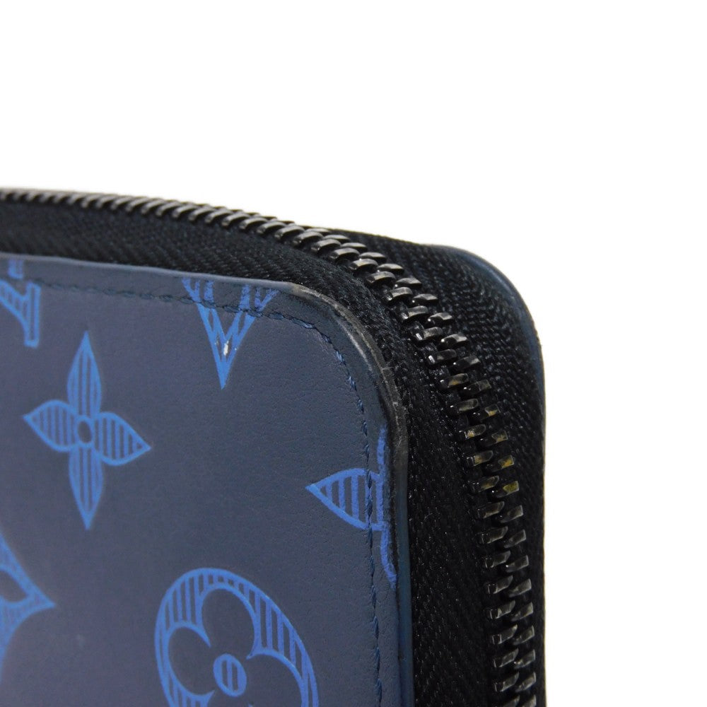 LOUIS VUITTON Long Wallet Purse M80423 Shadow leather (monogram embossing) Navy Monogram shadow Zippy Wallet Vertical