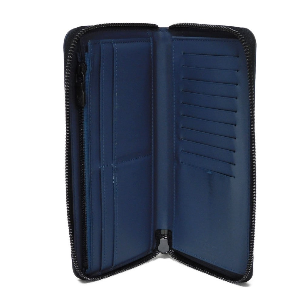 LOUIS VUITTON Long Wallet Purse M80423 Shadow leather (monogram embossing) Navy Monogram shadow Zippy Wallet Vertical
