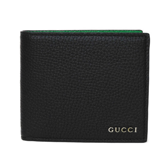 GUCCI Bifold Wallet 771153 AAEBR 1043 Calf leather (embossed) black logo metal Coin Wallet