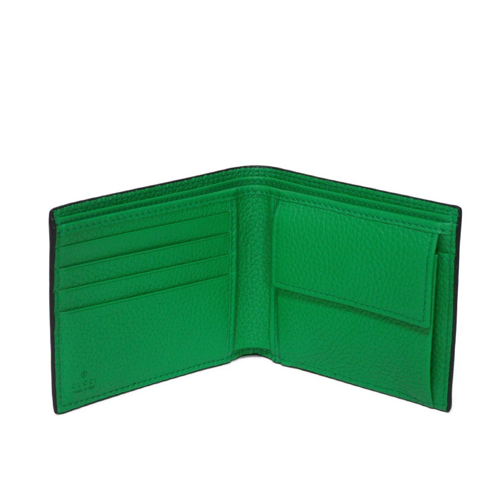 GUCCI Bifold Wallet 771153 AAEBR 1043 Calf leather (embossed) black logo metal Coin Wallet
