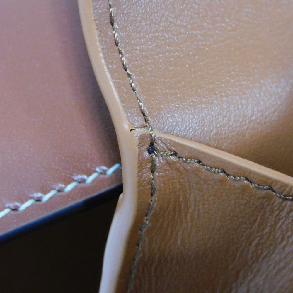 CELINE Tri-fold wallet 10F523CQ7.04LU satin calfskin Brown Current Calfskin Brown Turnlock Sese Small Trifold Wallet 16 Women Used Authentic