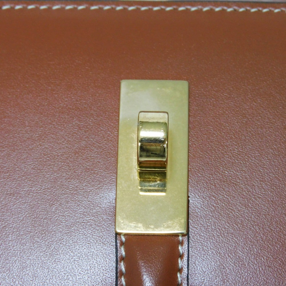 CELINE Tri-fold wallet 10F523CQ7.04LU satin calfskin Brown Current Calfskin Brown Turnlock Sese Small Trifold Wallet 16 Women Used Authentic