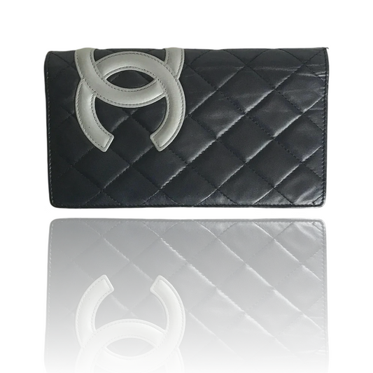 CHANEL CAMBON LAMBSKIN BIFOLD LONG WALLET