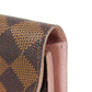 LOUIS VUITTON Long Wallet Purse N61227 Damier canvas, grained leather (embossed) Dark brown logo Ebene Brown Pink Bifold Wallet Bicolor Damier Portefeuille Kaisa Women Used Authentic