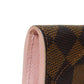 LOUIS VUITTON Long Wallet Purse N61227 Damier canvas, grained leather (embossed) Dark brown logo Ebene Brown Pink Bifold Wallet Bicolor Damier Portefeuille Kaisa Women Used Authentic