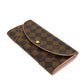 LOUIS VUITTON Long Wallet Purse N61227 Damier canvas, grained leather (embossed) Dark brown logo Ebene Brown Pink Bifold Wallet Bicolor Damier Portefeuille Kaisa Women Used Authentic