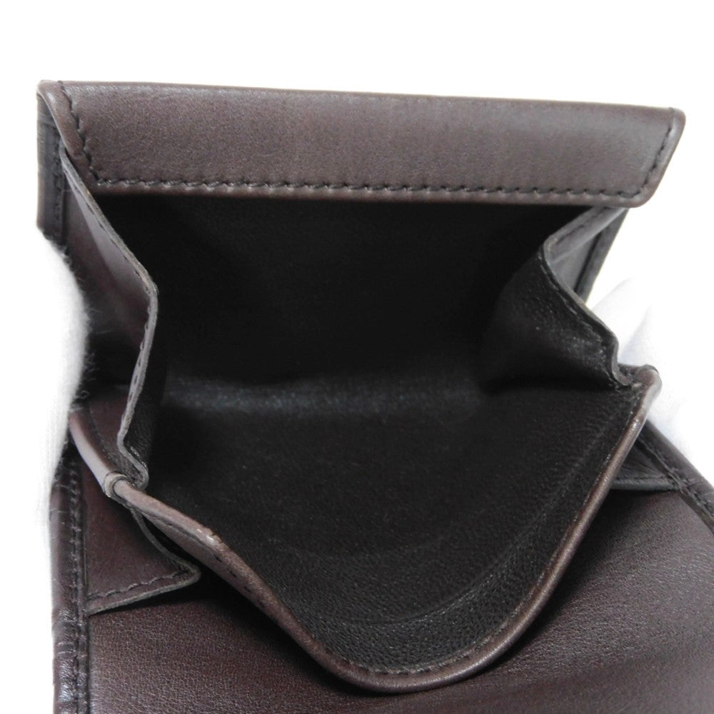 GUCCI Coin case 120964 GG striped leather Dark brown Snap Button Card Case Business Card Holder Pass Case Wallet GG Shima Guccissima coin purse mens Used Authentic