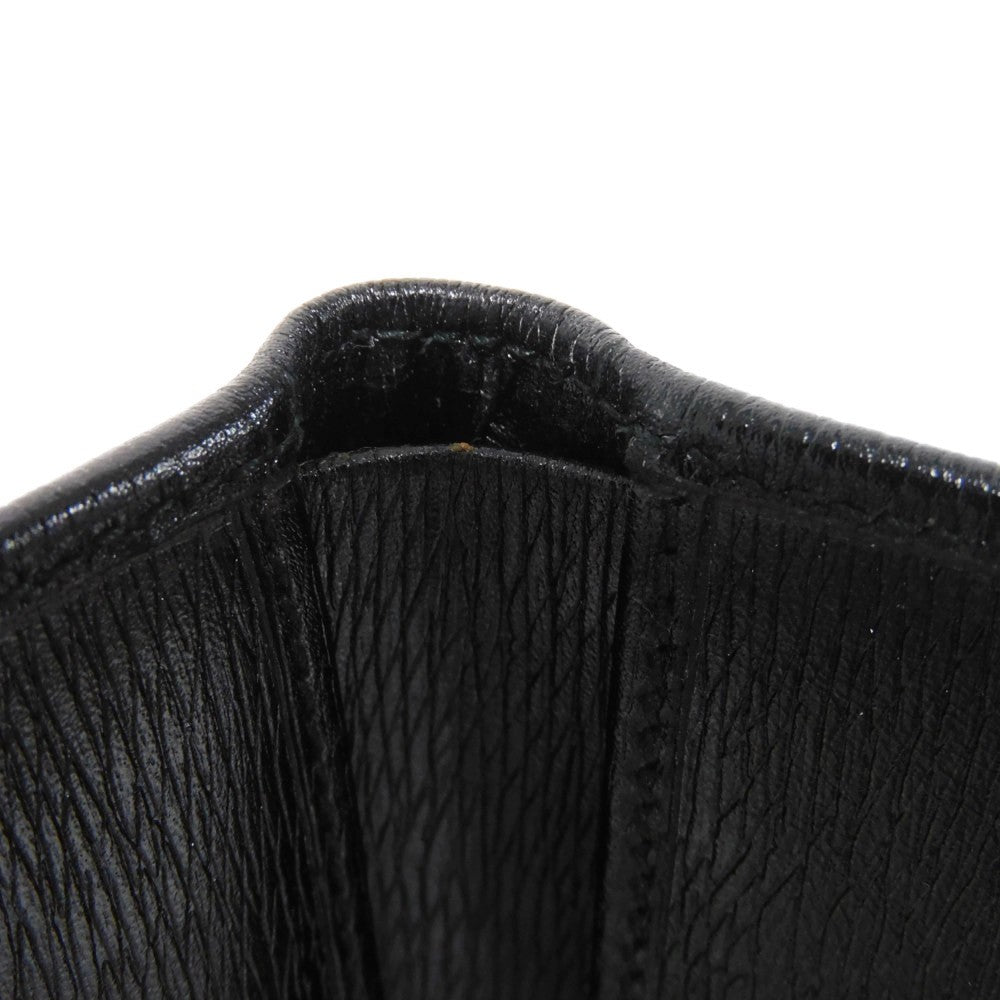 GUCCI Bifold Wallet 035 2169 Calf leather black Vintage Gold Billfold Coin Case Old Jackie Compact Wallet unisex(Unisex) Used Authentic