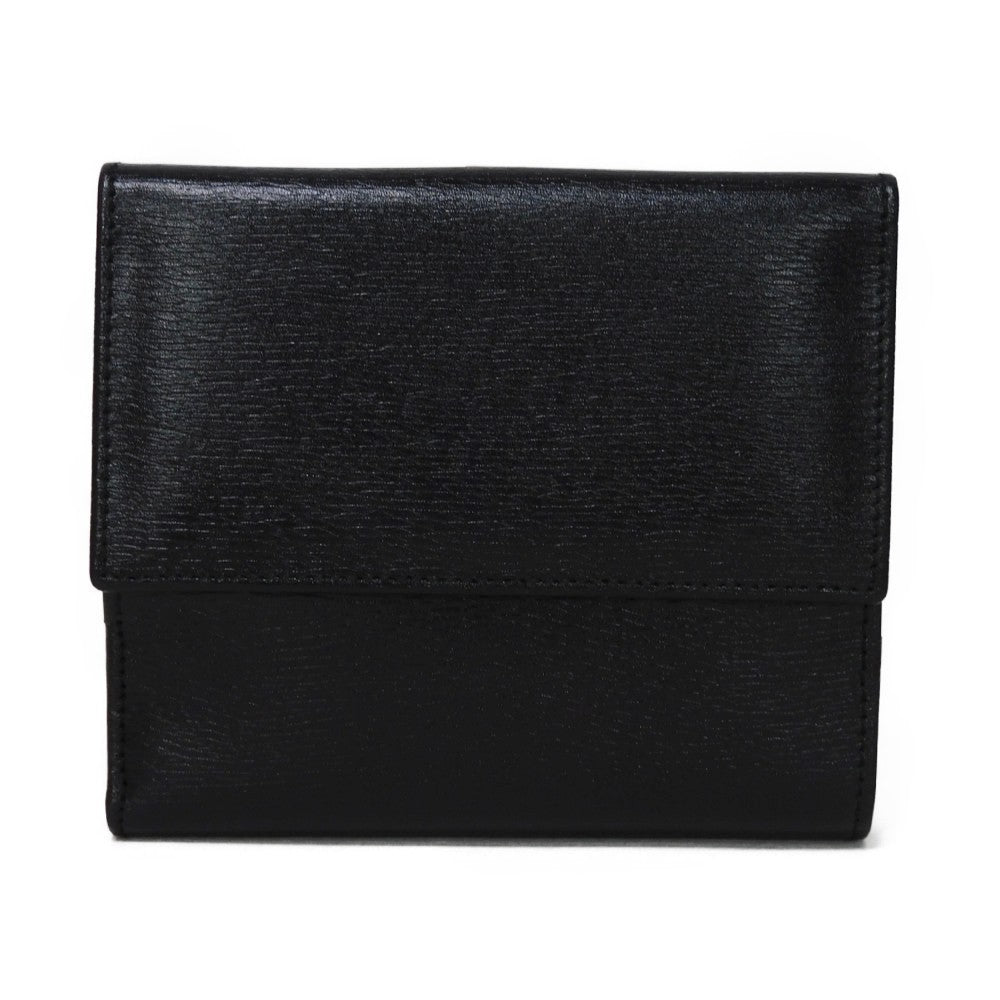 GUCCI Bifold Wallet 035 2169 Calf leather black Vintage Gold Billfold Coin Case Old Jackie Compact Wallet unisex(Unisex) Used Authentic