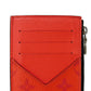 LOUIS VUITTON Coin case M30829 Taiga leather (embossed) x Monogram canvas Rouge Taiga Lama Monogram Coin card holder