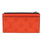 LOUIS VUITTON Coin case M30829 Taiga leather (embossed) x Monogram canvas Rouge Taiga Lama Monogram Coin card holder