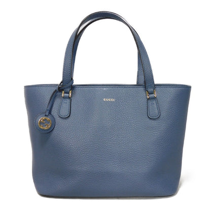 GUCCI Tote Bag 388561 Calf leather (embossed) blue Logo foil stamping GG charm Interlocking G tote unisex(Unisex) Used Authentic