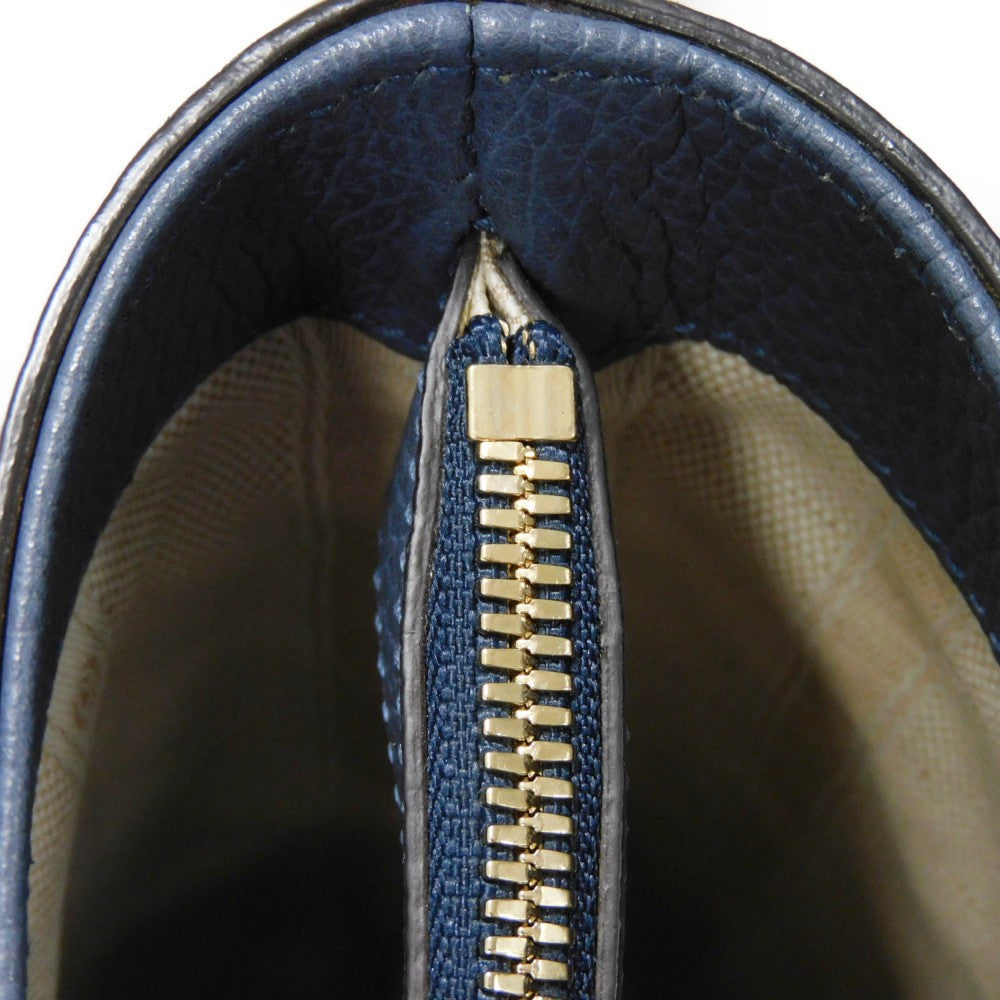 GUCCI Tote Bag 388561 Calf leather (embossed) blue Logo foil stamping GG charm Interlocking G tote unisex(Unisex) Used Authentic
