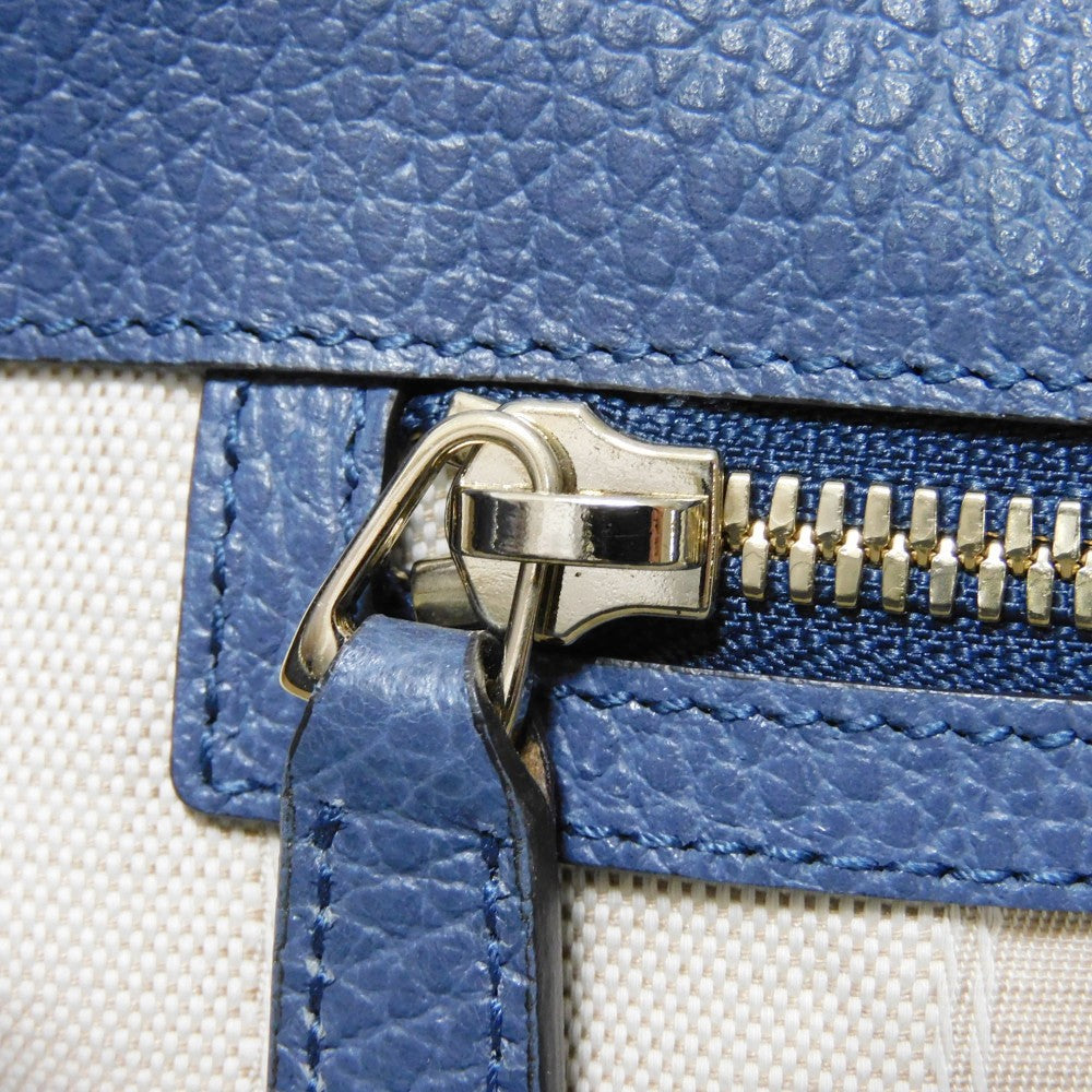 GUCCI Tote Bag 388561 Calf leather (embossed) blue Logo foil stamping GG charm Interlocking G tote unisex(Unisex) Used Authentic