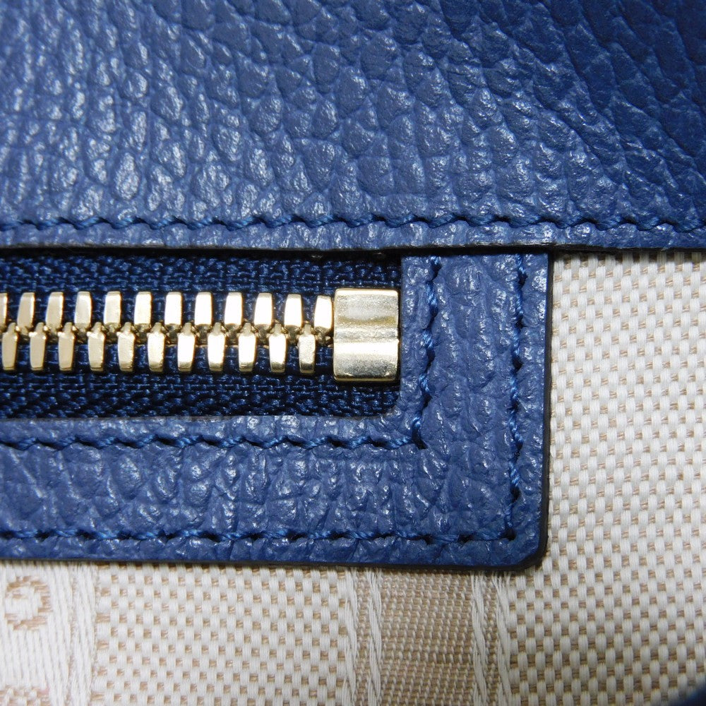 GUCCI Tote Bag 388561 Calf leather (embossed) blue Logo foil stamping GG charm Interlocking G tote unisex(Unisex) Used Authentic