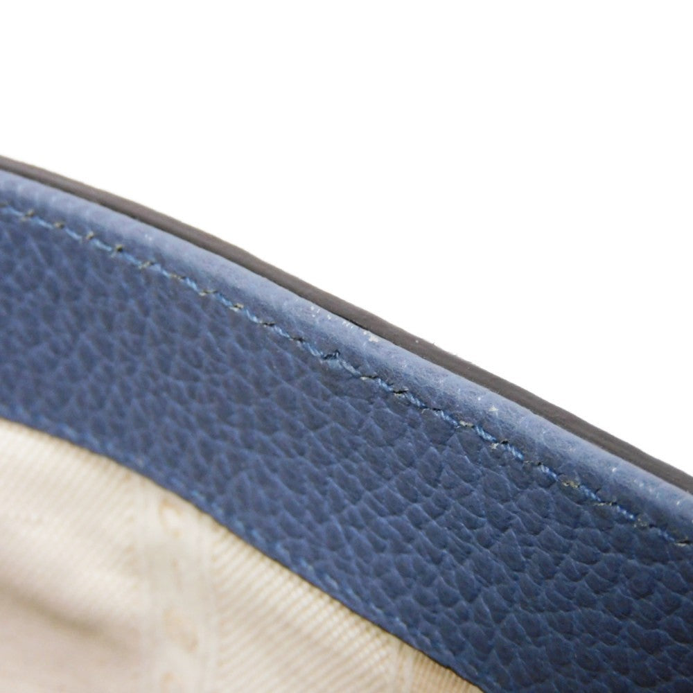 GUCCI Tote Bag 388561 Calf leather (embossed) blue Logo foil stamping GG charm Interlocking G tote unisex(Unisex) Used Authentic