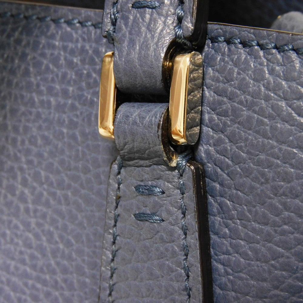 GUCCI Tote Bag 388561 Calf leather (embossed) blue Logo foil stamping GG charm Interlocking G tote unisex(Unisex) Used Authentic