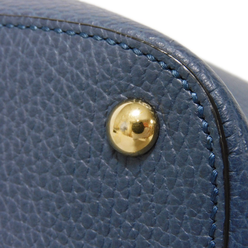GUCCI Tote Bag 388561 Calf leather (embossed) blue Logo foil stamping GG charm Interlocking G tote unisex(Unisex) Used Authentic