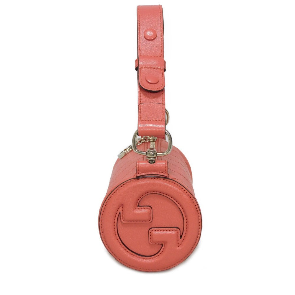 GUCCI Shoulder Bag 760170 AACPY 6701 Calf leather pink GG Charm RFID IC Chip Unused Interlocking G Blondie Mini Bag Women Used Authentic