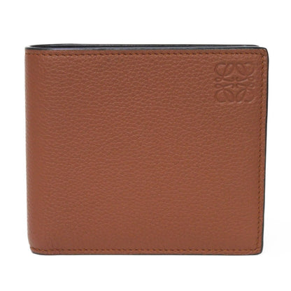 LOEWE Bifold Wallet C660302X02 soft grain calfskin cognac Soft Grain Calfskin Bicolor Brown Black anagram Bifold wallet mens Used Authentic