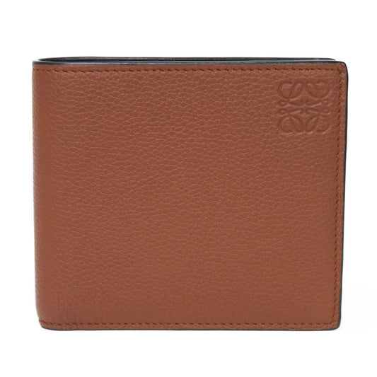 LOEWE Bifold Wallet C660302X02 soft grain calfskin cognac Soft Grain Calfskin Bicolor Brown Black anagram Bifold wallet mens Used Authentic