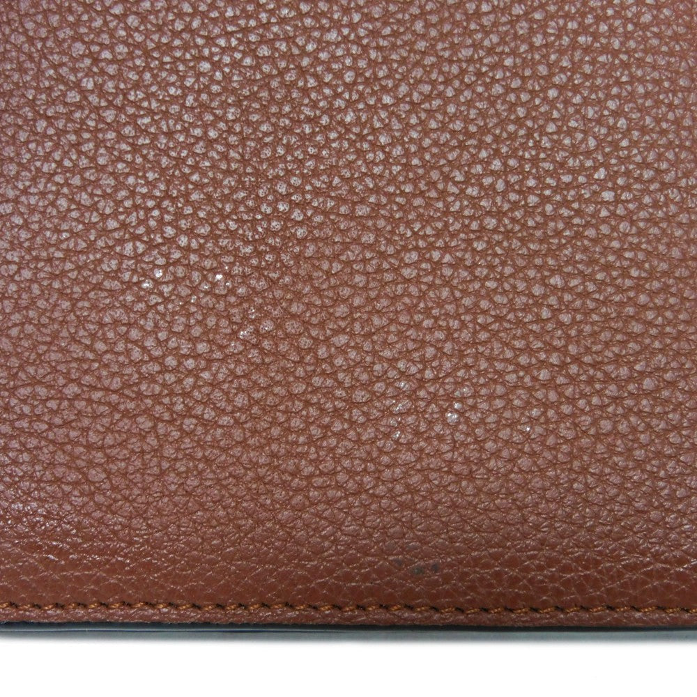 LOEWE Bifold Wallet C660302X02 soft grain calfskin cognac Soft Grain Calfskin Bicolor Brown Black anagram Bifold wallet mens Used Authentic