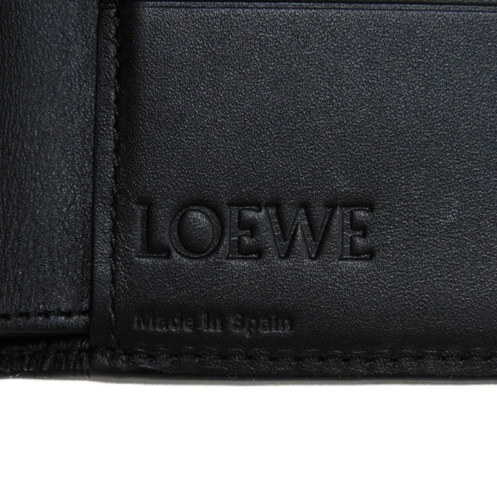 LOEWE Bifold Wallet C660302X02 soft grain calfskin cognac Soft Grain Calfskin Bicolor Brown Black anagram Bifold wallet mens Used Authentic