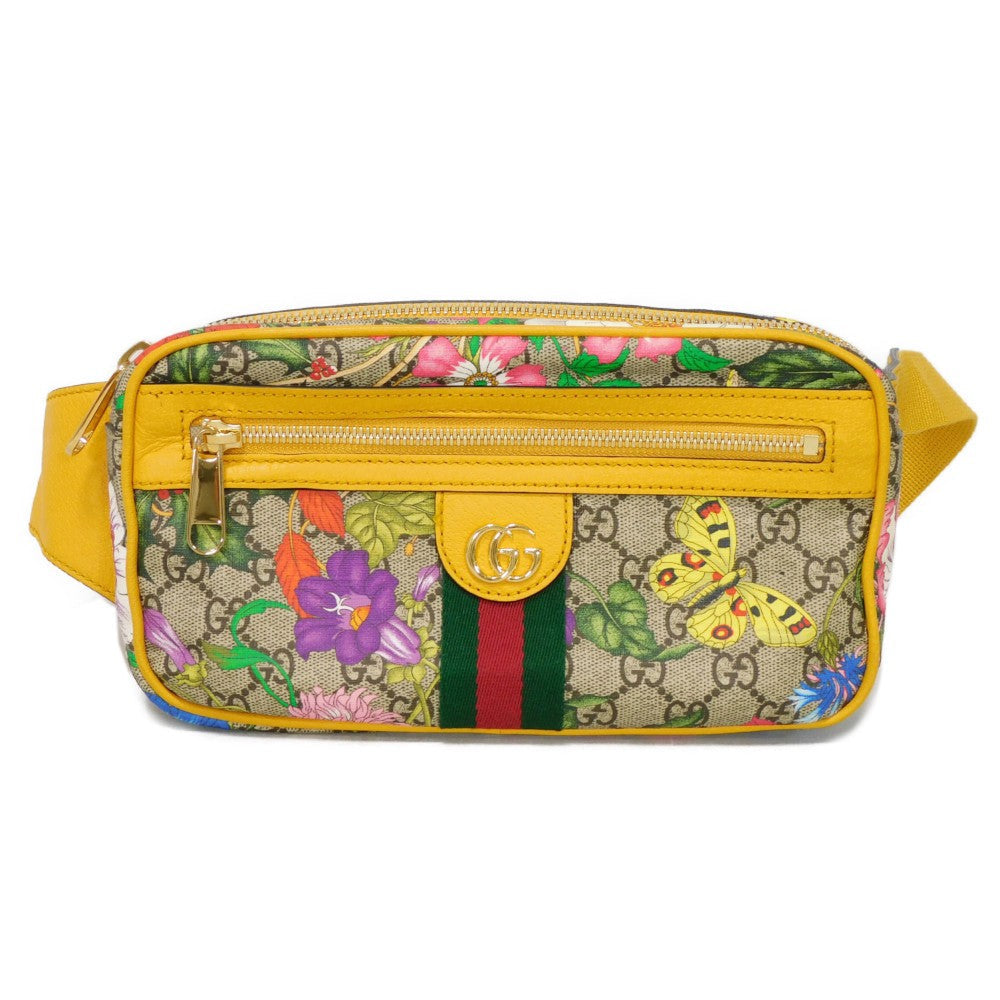 GUCCI Sling bag 574796 HWHCC 9783 GG Supreme canvas (polyurethane finish) x calf leather multicolor GG Supreme Ophidia GG Flora belt bag