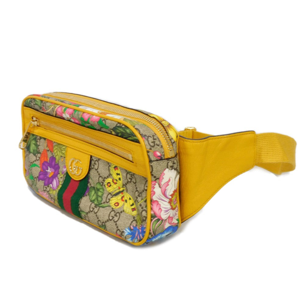 GUCCI Sling bag 574796 HWHCC 9783 GG Supreme canvas (polyurethane finish) x calf leather multicolor GG Supreme Ophidia GG Flora belt bag