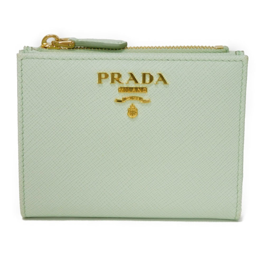 PRADA Bifold Wallet 1ML050 ZLP F0RAY Safiano leather (stamped) Pastel green logo Saffiano Multicolor Compact Wallet