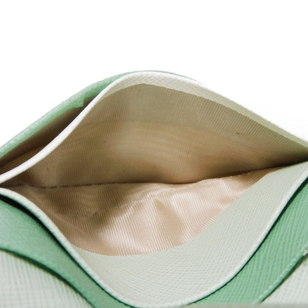 PRADA Bifold Wallet 1ML050 ZLP F0RAY Safiano leather (stamped) Pastel green logo Saffiano Multicolor Compact Wallet