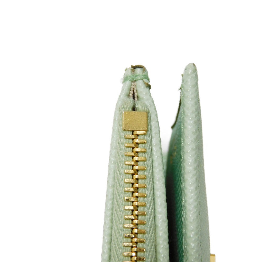 PRADA Bifold Wallet 1ML050 ZLP F0RAY Safiano leather (stamped) Pastel green logo Saffiano Multicolor Compact Wallet