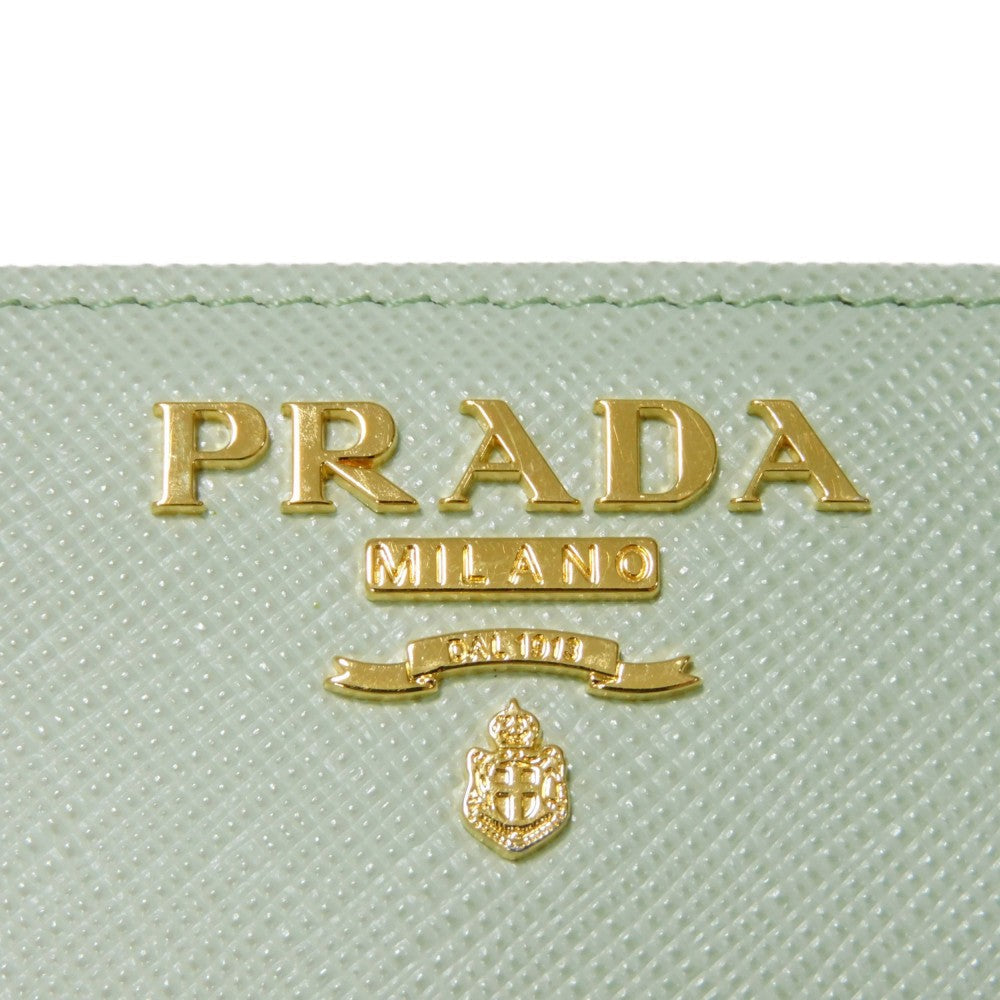PRADA Bifold Wallet 1ML050 ZLP F0RAY Safiano leather (stamped) Pastel green logo Saffiano Multicolor Compact Wallet