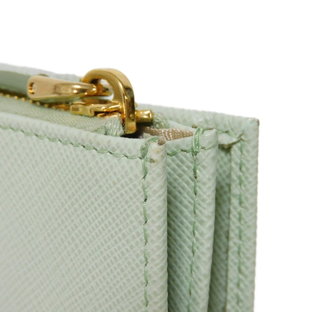 PRADA Bifold Wallet 1ML050 ZLP F0RAY Safiano leather (stamped) Pastel green logo Saffiano Multicolor Compact Wallet