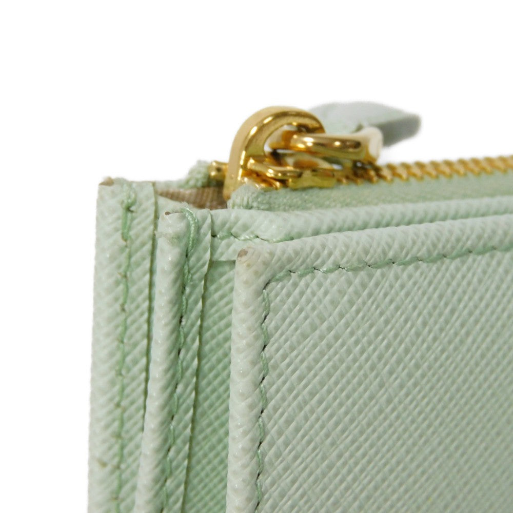 PRADA Bifold Wallet 1ML050 ZLP F0RAY Safiano leather (stamped) Pastel green logo Saffiano Multicolor Compact Wallet