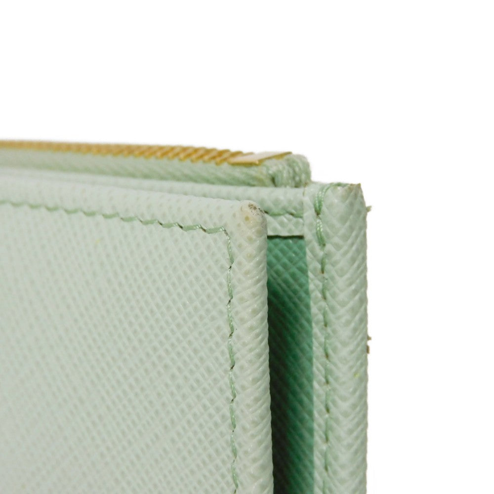 PRADA Bifold Wallet 1ML050 ZLP F0RAY Safiano leather (stamped) Pastel green logo Saffiano Multicolor Compact Wallet
