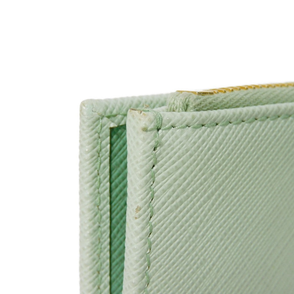 PRADA Bifold Wallet 1ML050 ZLP F0RAY Safiano leather (stamped) Pastel green logo Saffiano Multicolor Compact Wallet
