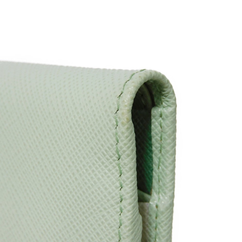 PRADA Bifold Wallet 1ML050 ZLP F0RAY Safiano leather (stamped) Pastel green logo Saffiano Multicolor Compact Wallet