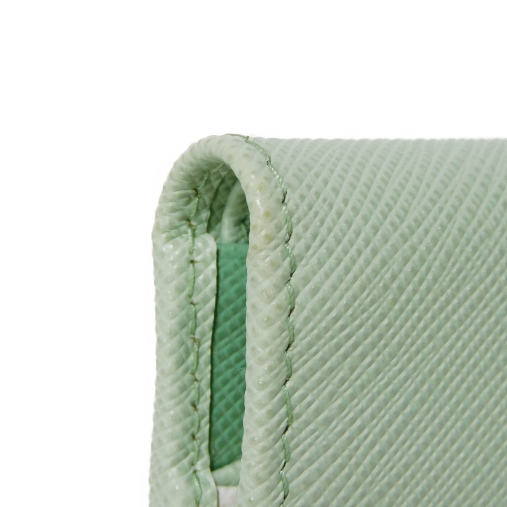 PRADA Bifold Wallet 1ML050 ZLP F0RAY Safiano leather (stamped) Pastel green logo Saffiano Multicolor Compact Wallet