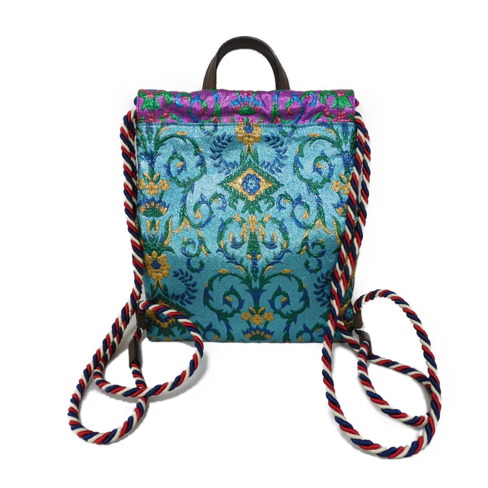GUCCI Backpack 470443 Coated canvas multicolor Cat Head Embroidery Brocade Small Daypack
