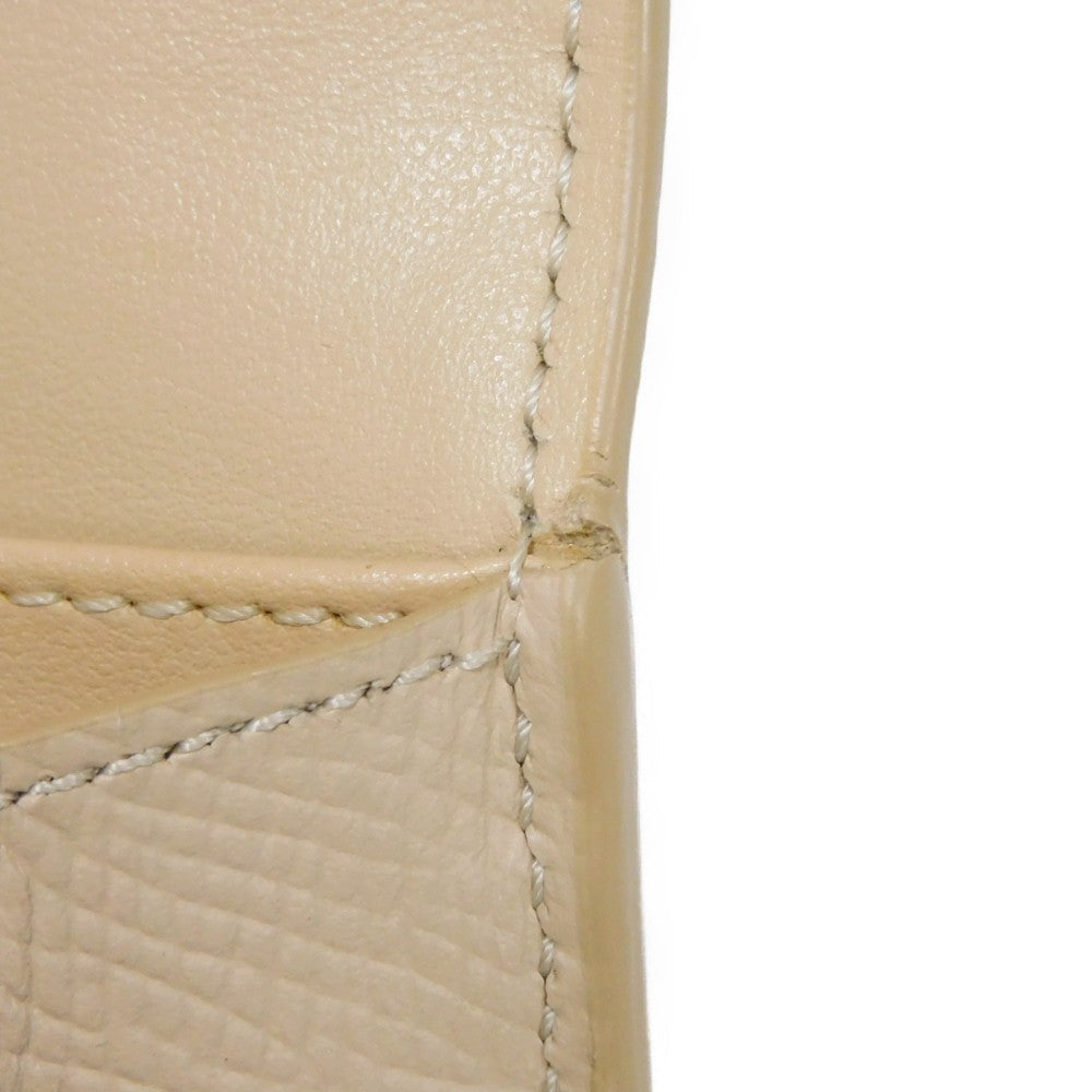 CELINE Long Wallet Purse 10B563BEL.03ND Grained calfskin (embossed) beige Foil Stamped Grain Calfskin Beige Bifold Wallet Long Wallet New logo Large flap wallet mens(Unisex) Used Authentic