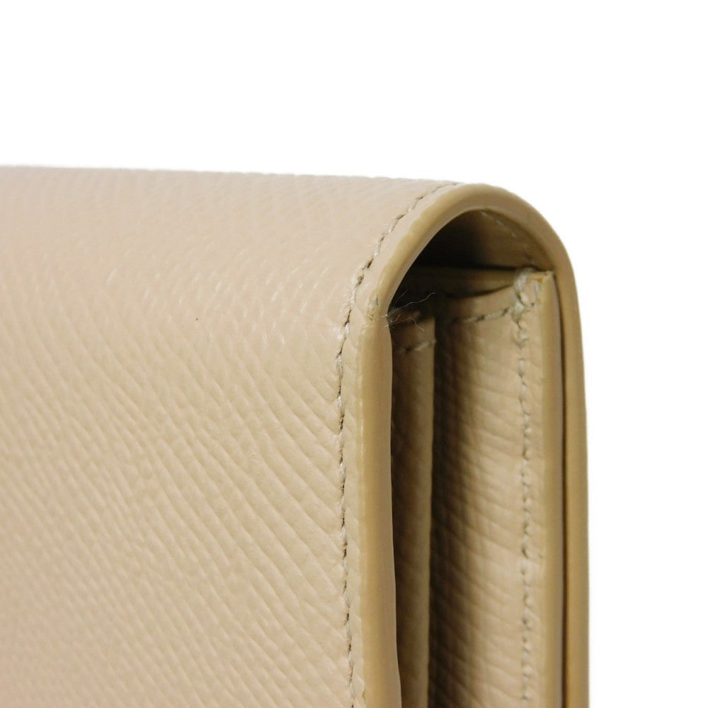 CELINE Long Wallet Purse 10B563BEL.03ND Grained calfskin (embossed) beige Foil Stamped Grain Calfskin Beige Bifold Wallet Long Wallet New logo Large flap wallet mens(Unisex) Used Authentic
