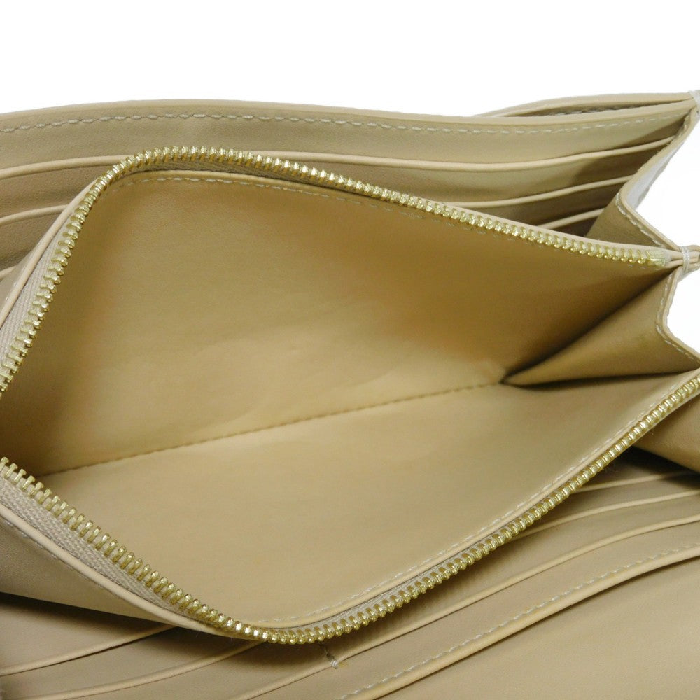 CELINE Long Wallet Purse 10B563BEL.03ND Grained calfskin (embossed) beige Foil Stamped Grain Calfskin Beige Bifold Wallet Long Wallet New logo Large flap wallet mens(Unisex) Used Authentic