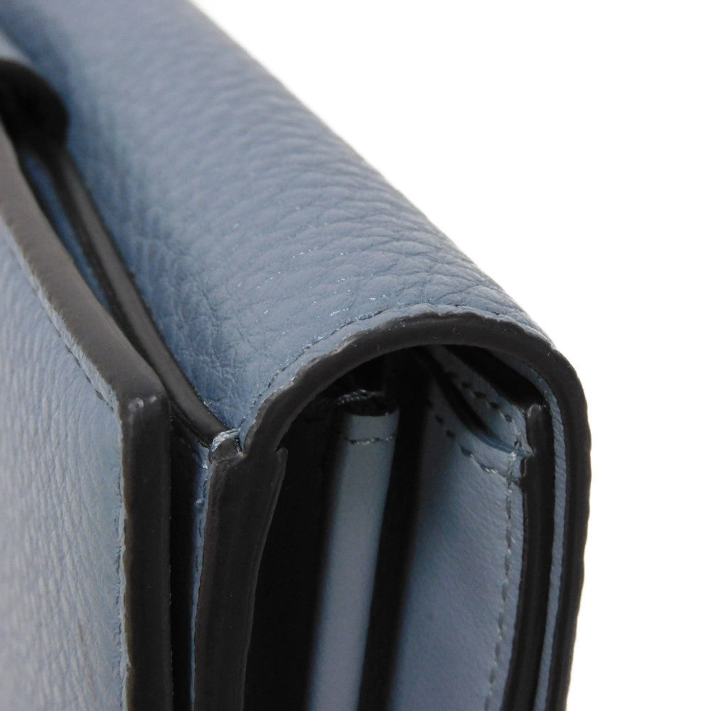 FENDI Long Wallet Purse 8M0437 A91B F09VN Calf leather (embossed) blue Cuoio Roma Twist Lock Unused Celeria Peekaboo Continental Wallet Women Used Authentic