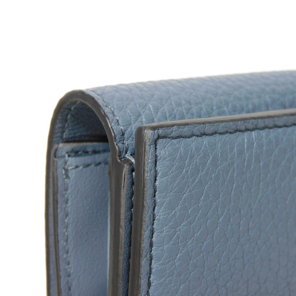 FENDI Long Wallet Purse 8M0437 A91B F09VN Calf leather (embossed) blue Cuoio Roma Twist Lock Unused Celeria Peekaboo Continental Wallet Women Used Authentic