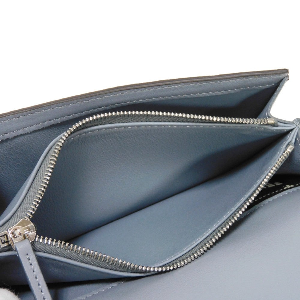 FENDI Long Wallet Purse 8M0437 A91B F09VN Calf leather (embossed) blue Cuoio Roma Twist Lock Unused Celeria Peekaboo Continental Wallet Women Used Authentic