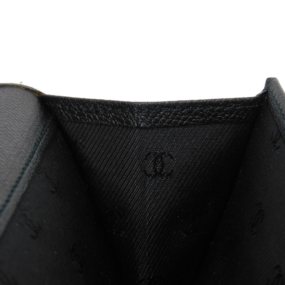 CHANEL Long Wallet Purse A20905 Calfskin (embossed) black Good condition CC mark Calfskin enamel No.9 COCO Mark COCO Button Long Flap Wallet unisex(Unisex) Used Authentic