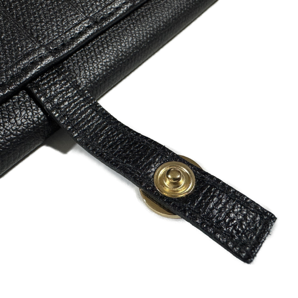 CHANEL Long Wallet Purse A20905 Calfskin (embossed) black Good condition CC mark Calfskin enamel No.9 COCO Mark COCO Button Long Flap Wallet unisex(Unisex) Used Authentic