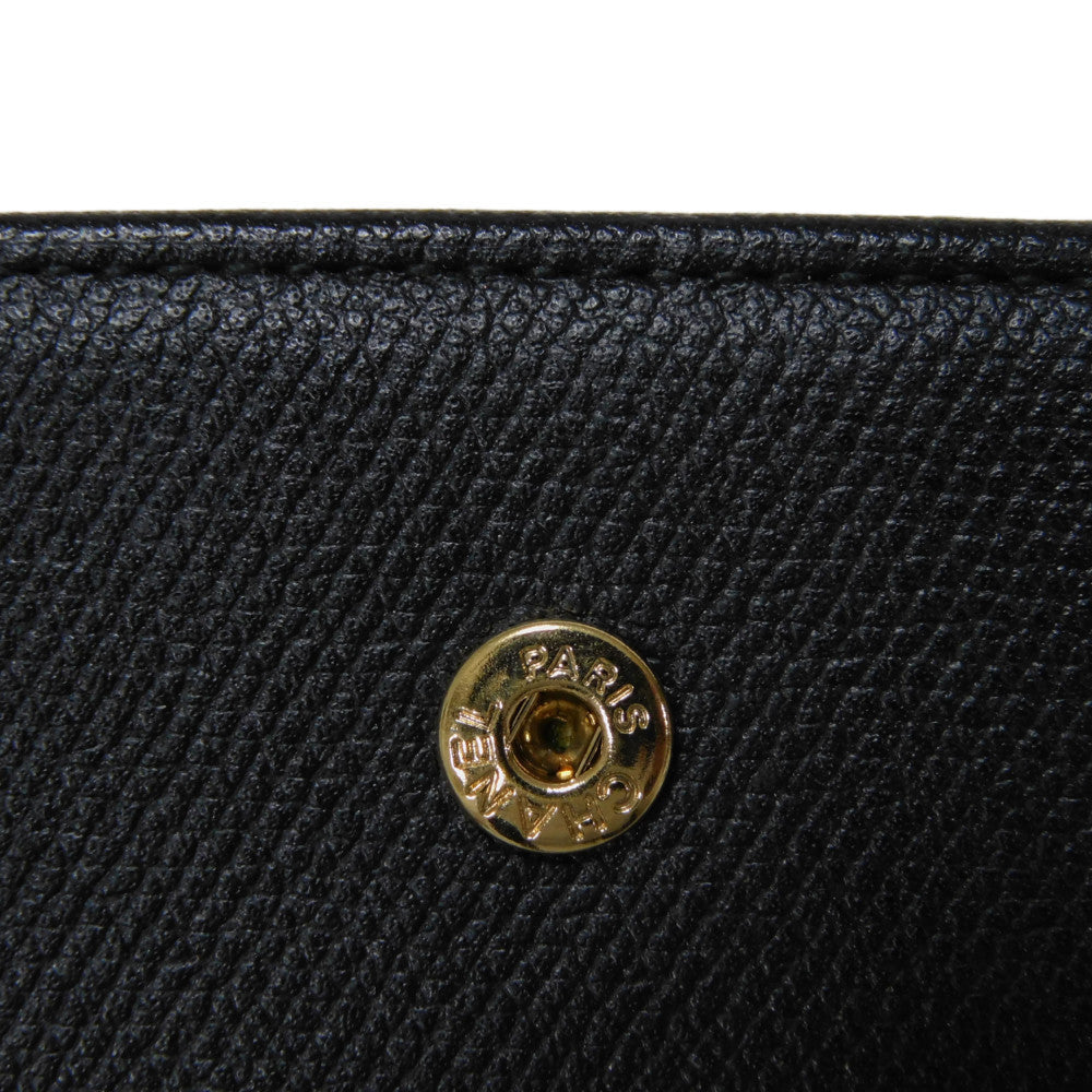 CHANEL Long Wallet Purse A20905 Calfskin (embossed) black Good condition CC mark Calfskin enamel No.9 COCO Mark COCO Button Long Flap Wallet unisex(Unisex) Used Authentic